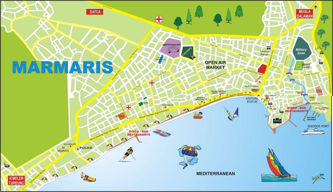 Marmaris City Map - Marmaris Greece • mappery