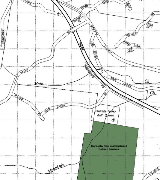 Maroochy Regional Bushland Botanic Garden in Queensland Map