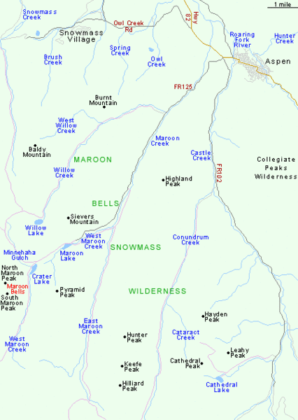 Maroon Bells Area Map