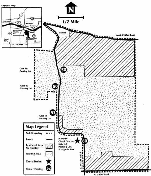 Marseilles State Park, Illinois Site Map