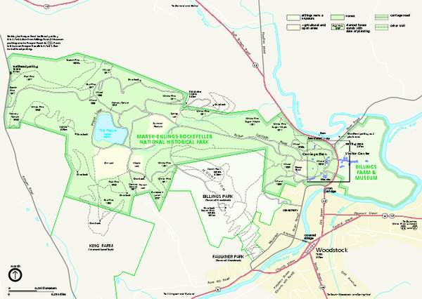 Marsh-Billings-Rockefeller National Historical Park Official Map