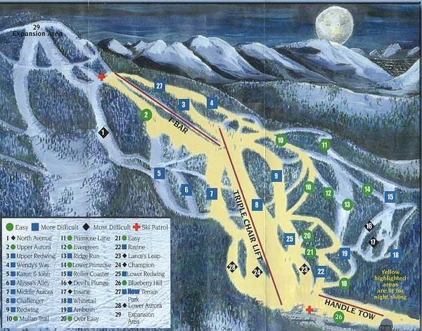 Marshall Mountain Ski Trail Map