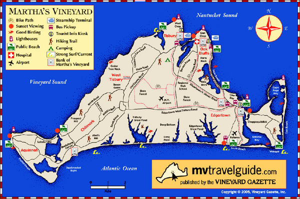 Martha's Vineyard Island Map