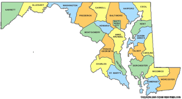 Maryland Counties Map