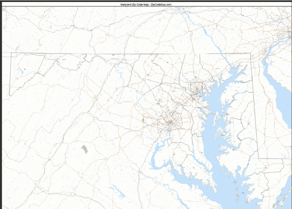 Maryland Zip Code Map