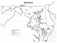 Marylands Airports Map