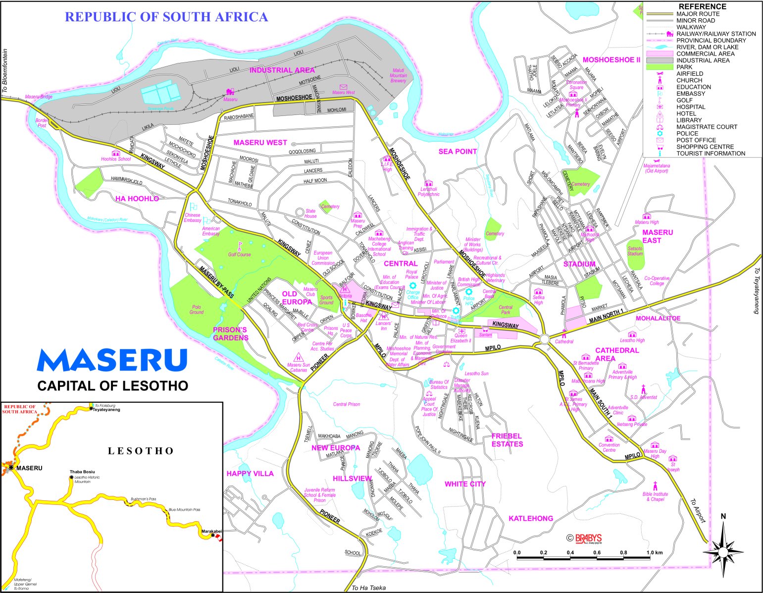 Maseru City Map - Maseru • mappery