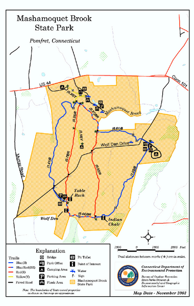 Mashamoquet Brook State Park trail map