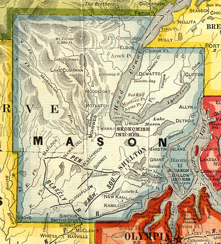 Mason County Washington 1909 Map Tacoma Mappery