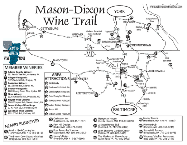 Mason-Dixon Wine Trail Map