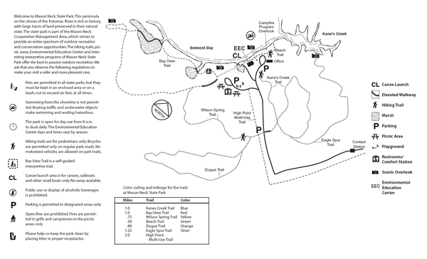 Mason Neck State Park Map