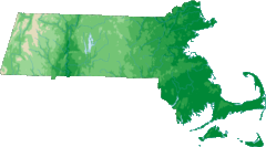 Massachusetts Elevations Map Massachusetts Elevations Map