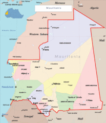 Mauritania Region Map