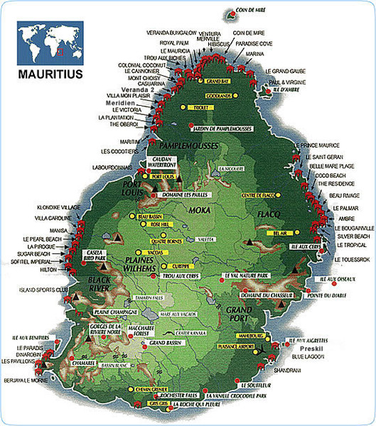 Mauritius tourist Map