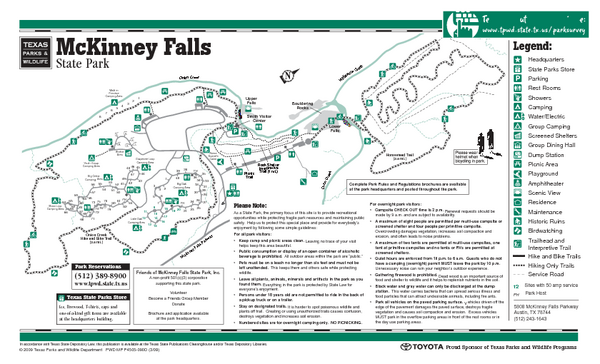 McKinney, Texas State Park Facility Map