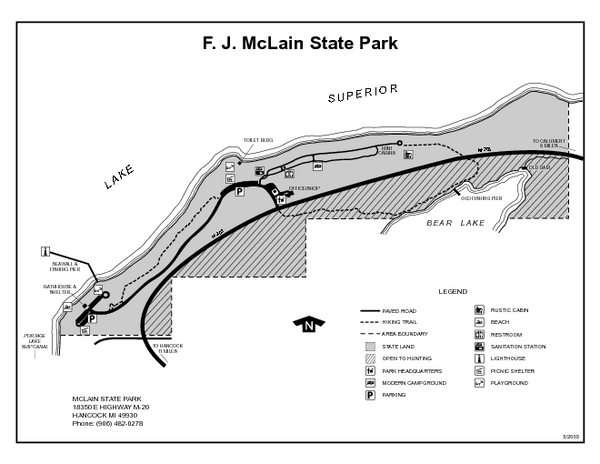 McLain State Park, Michigan Site Map