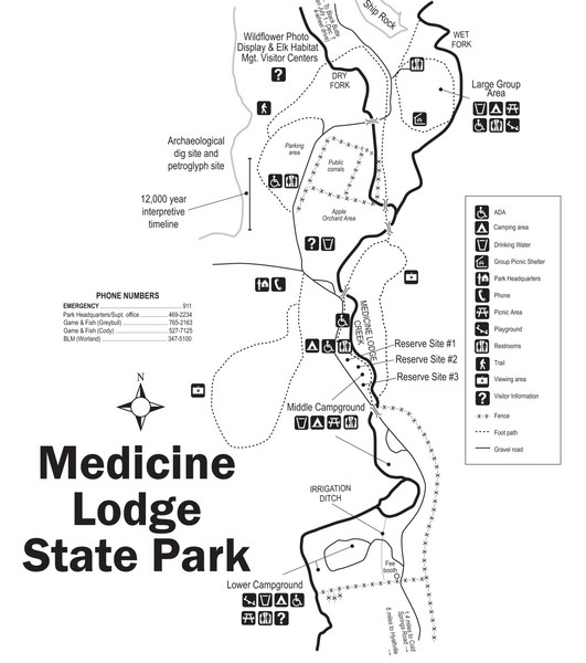 Medicine Lodge State Park Map Medicine Lodge State Park Wyoming • mappery