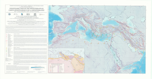Mediterranean 2001 tectonics & kinematics Map