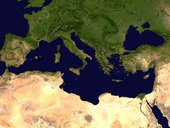 Mediterranean satellite Map