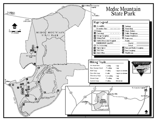 Medoc Mountain State Park map