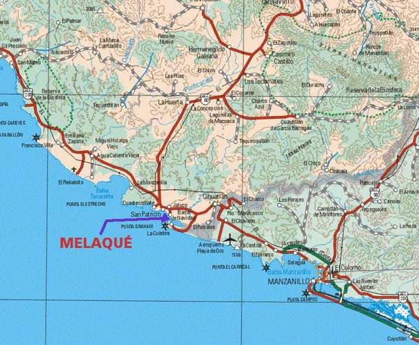 Melaque, Mexico Beach Tourist Map