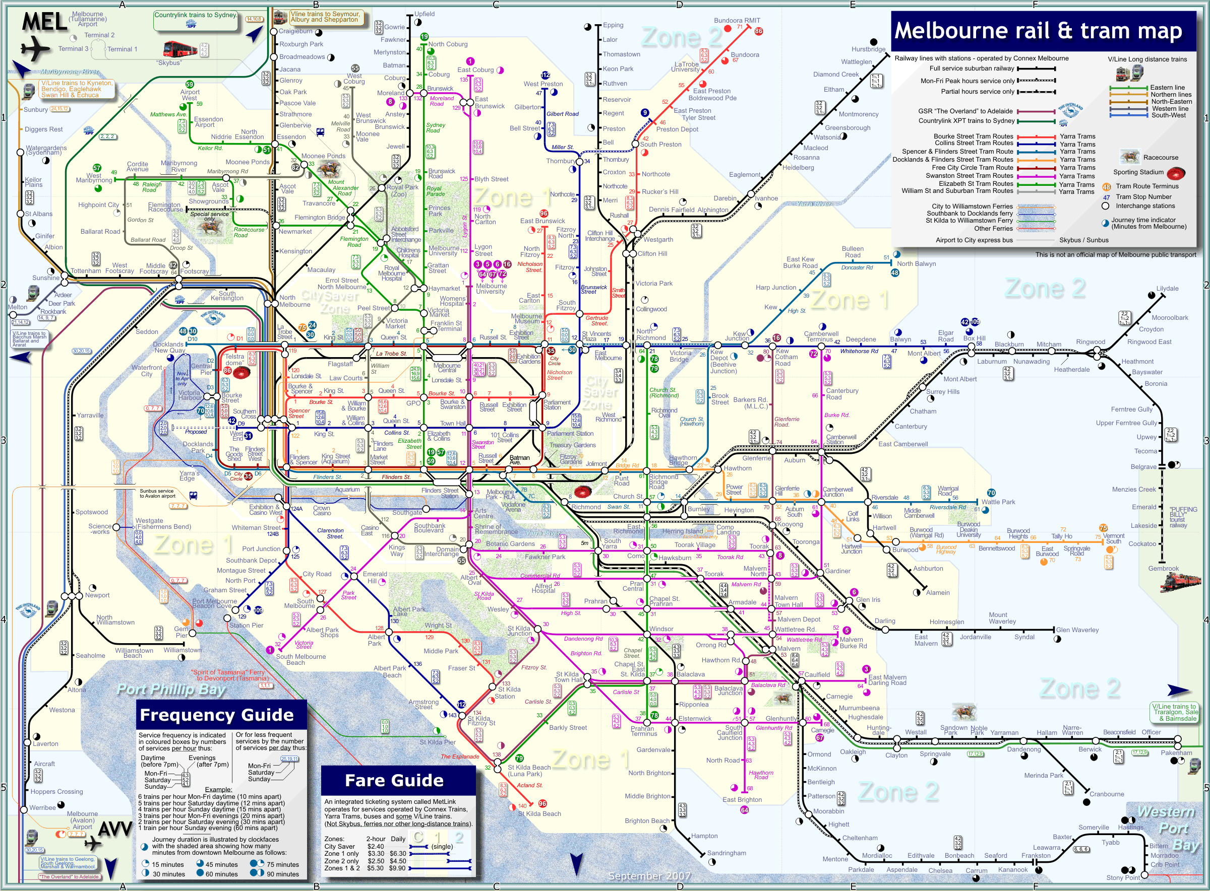 Melbourne Australia Public Transportation Map 2 