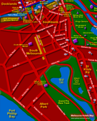 Melbourne Hotel Map