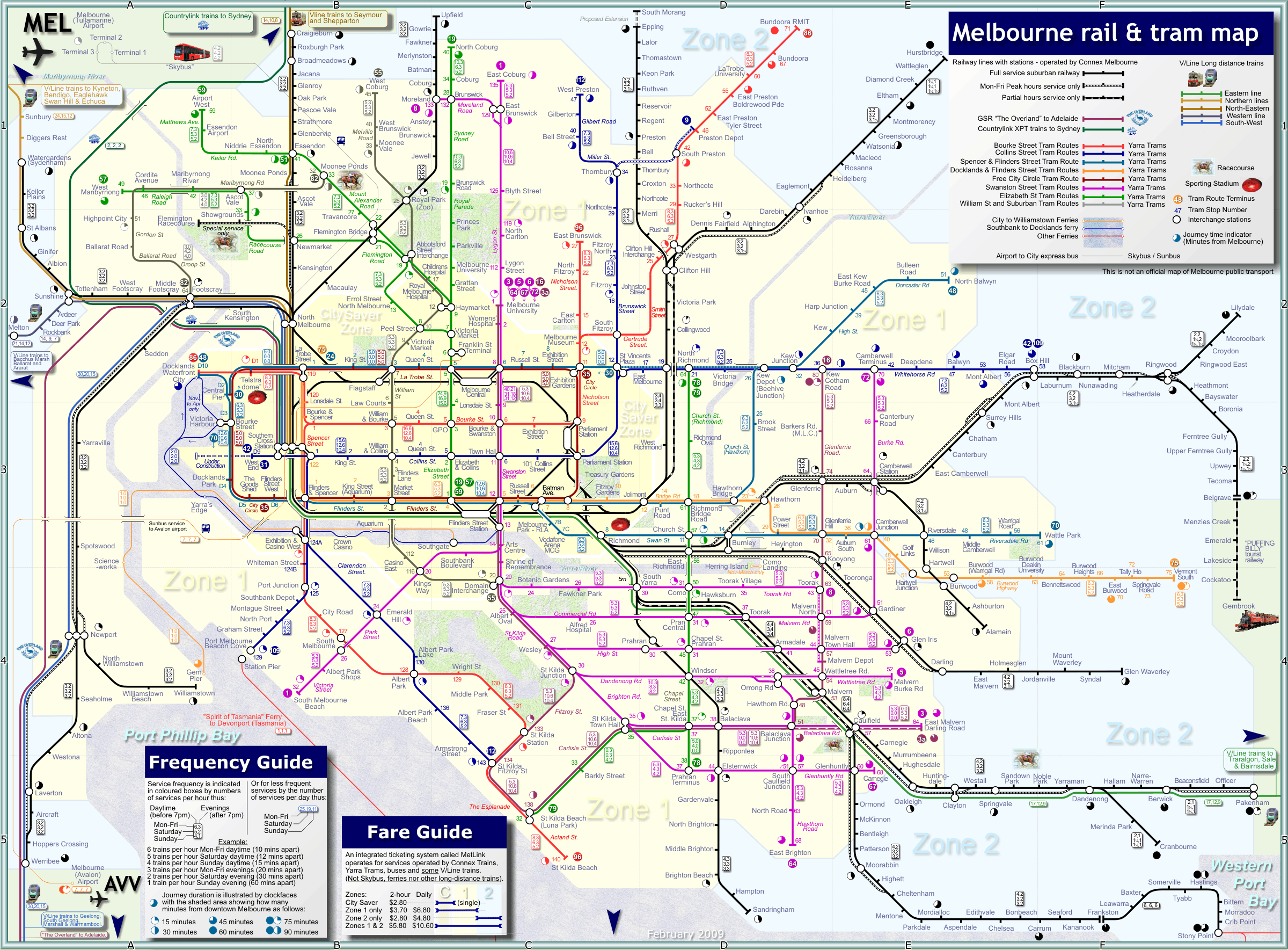 Melbourne Train and Tram Map