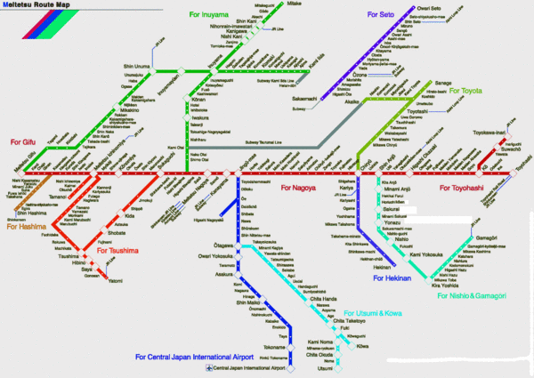 Meltetsu Route Map