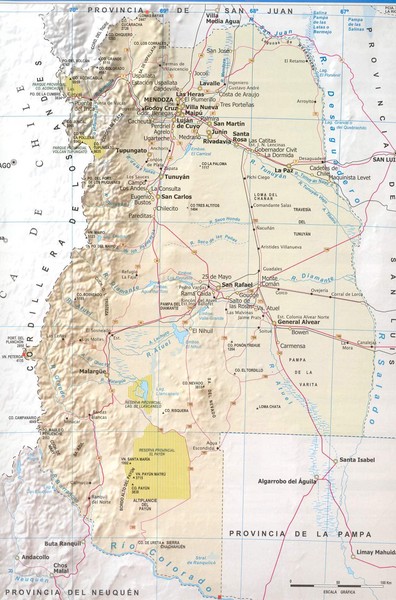 Mendoza Province Road Map