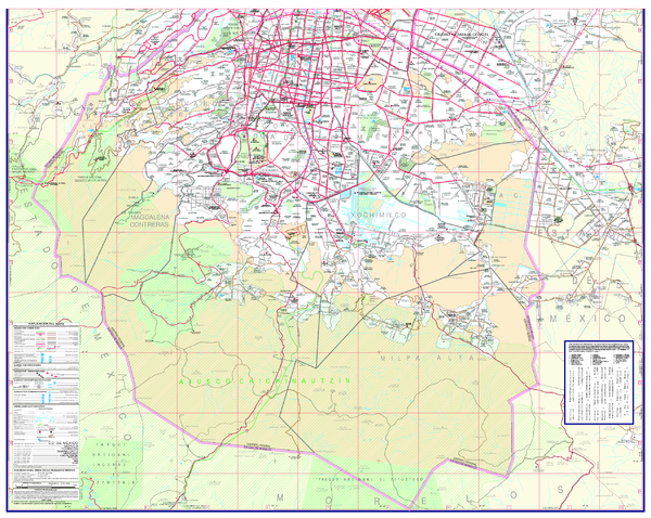 Mexico City (Distrito Federal) Map - South