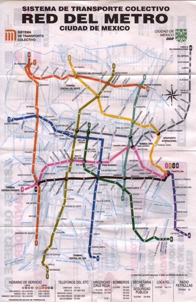 Mexico City, Mexico Metro System Map