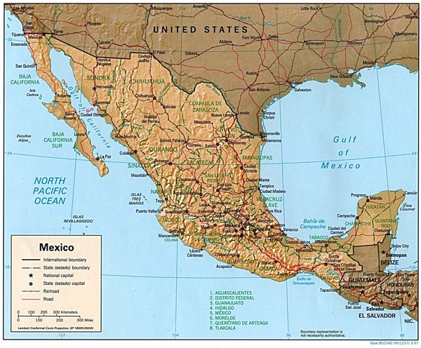 Mexico Relief Map