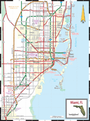 Miami, Florida Tourist Map Miami, Florida Tourist Map