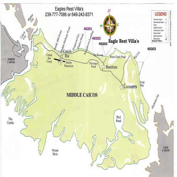 Middle Caicos Island map