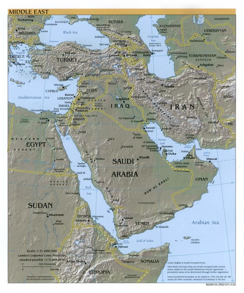 Middle East Reference Map