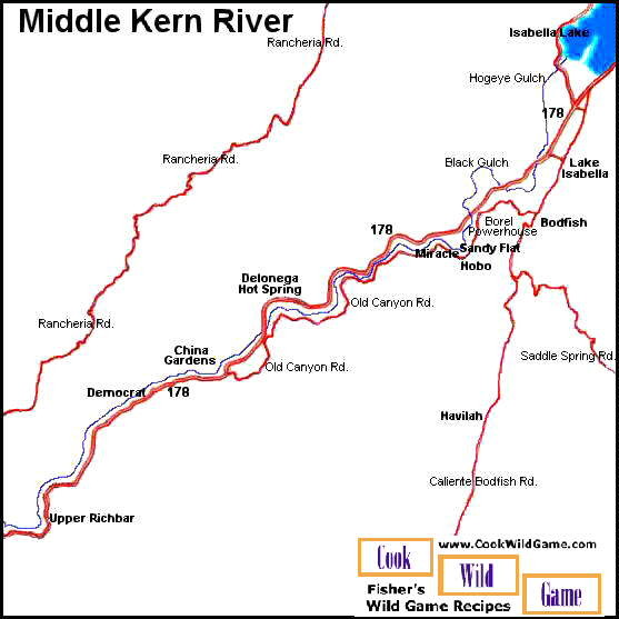 Middle Kern River Area Map