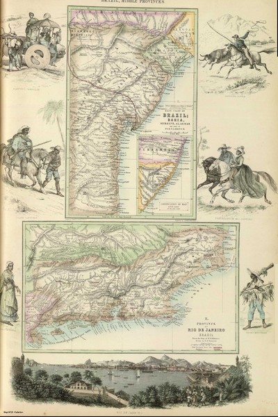 Middle Provinces of Brazil Map 1872