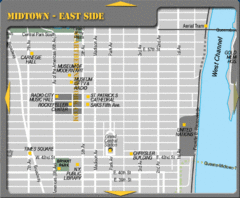 Midtown East Side New York City Map