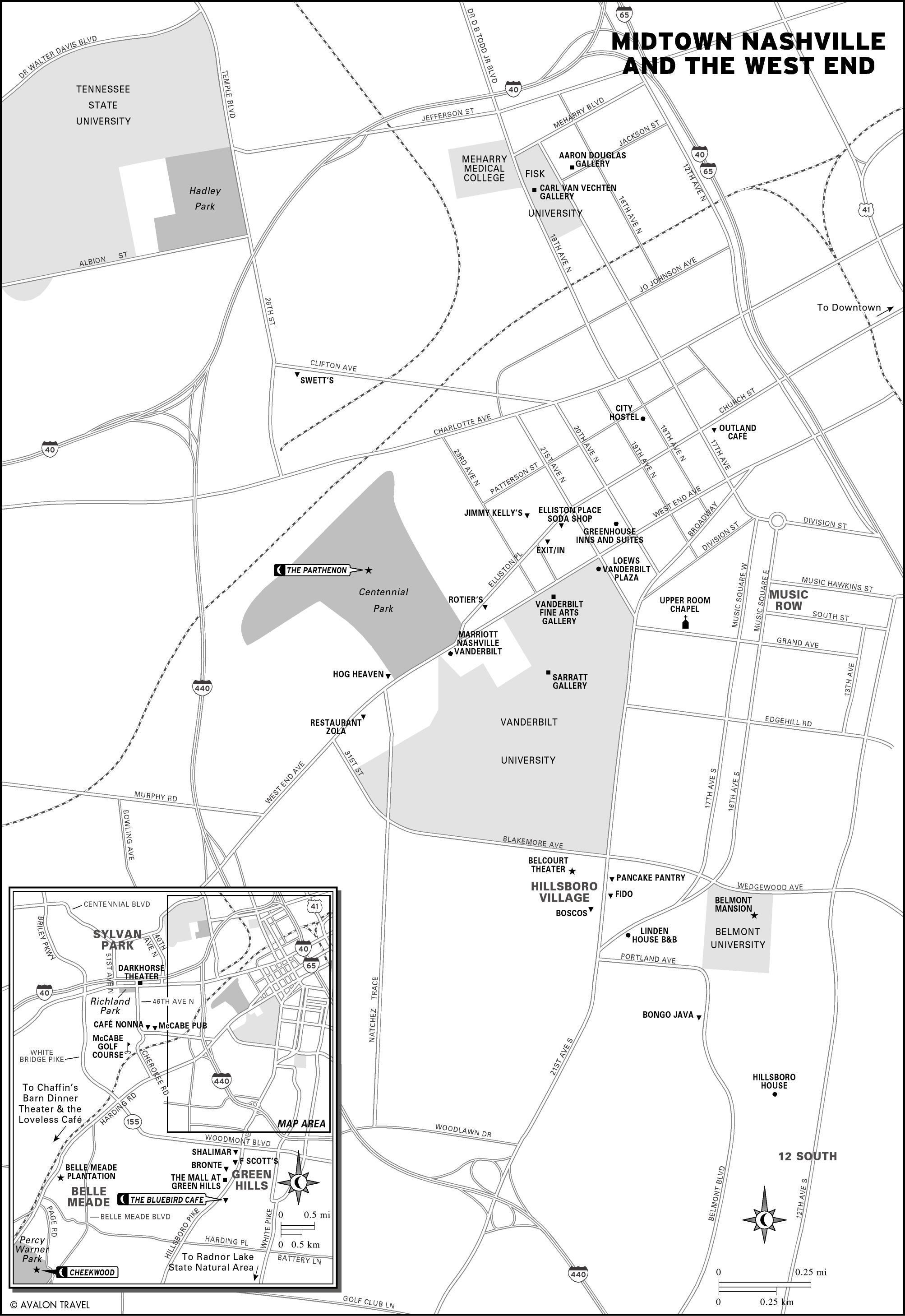 Midtown Nashville And West End Map Nashville TN Mappery midtown-nashville-and-west-end-map-nashville-tn-mappery