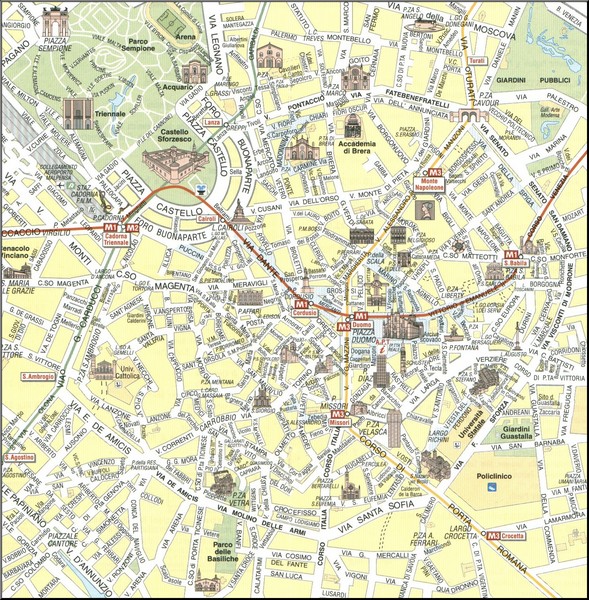 Milan Center Map