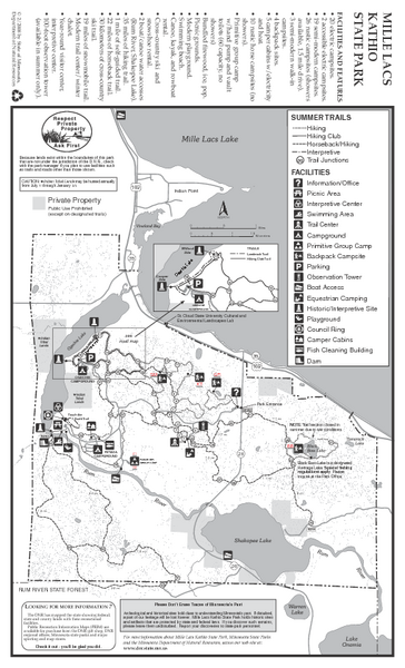 Mile Lacs Kathio State Park Summer Map
