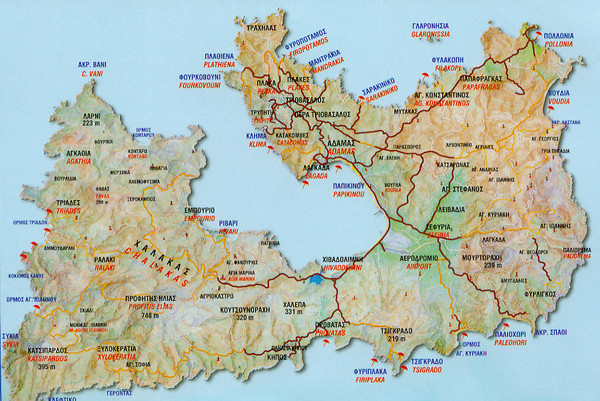 Milos Tourist Map