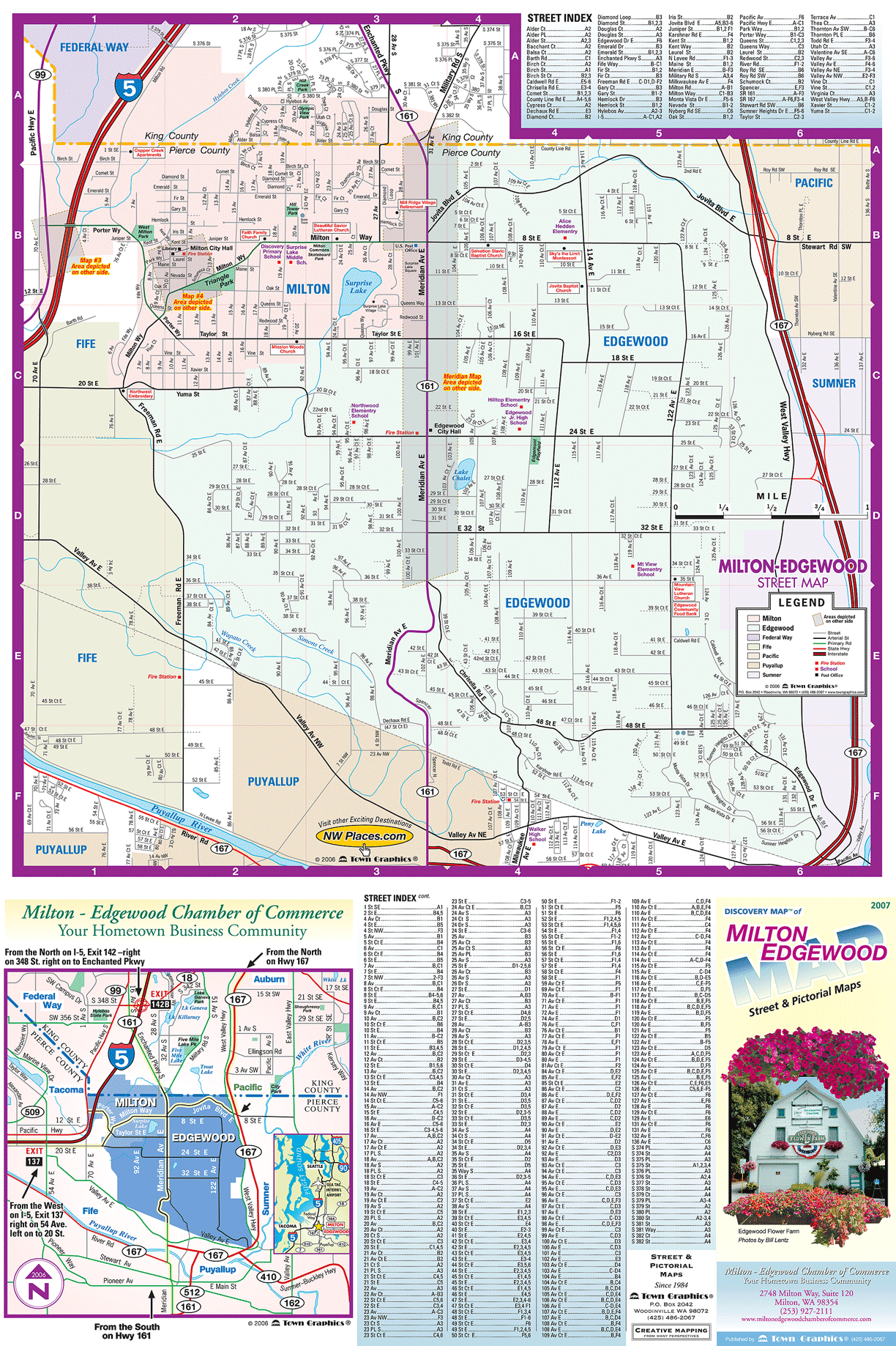 Milton and Edgewood tourist map edgewood washington • mappery