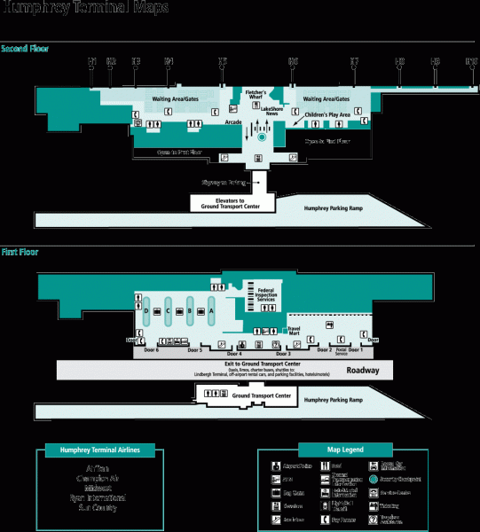 Minneapolis Airport Terminal Map United States Map