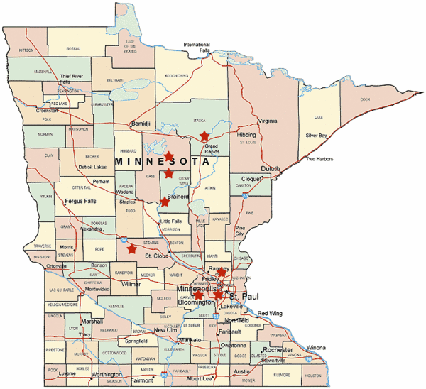 Minnesota County Map Minnesota • Mappery