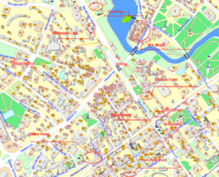 Minsk, Belarus Tourist Map