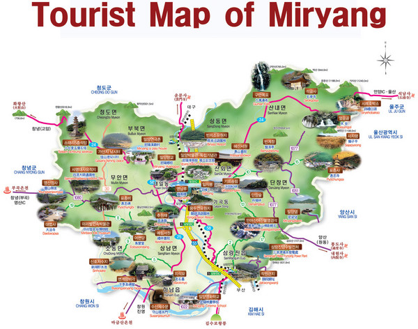 Miryang City Tourist Map