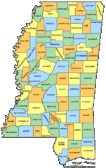 Mississippi Counties Map Mississippi Counties Map