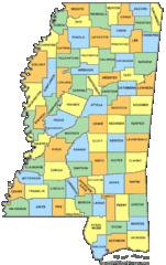 Mississippi Counties Map